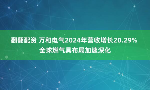 翻翻配资 万和电气2024年营收增长20.29% 全球燃气具布局加速深化