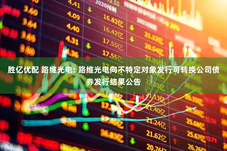 胜亿优配 路维光电: 路维光电向不特定对象发行可转换公司债券发行结果公告